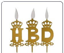 شمع حروفی طلایی